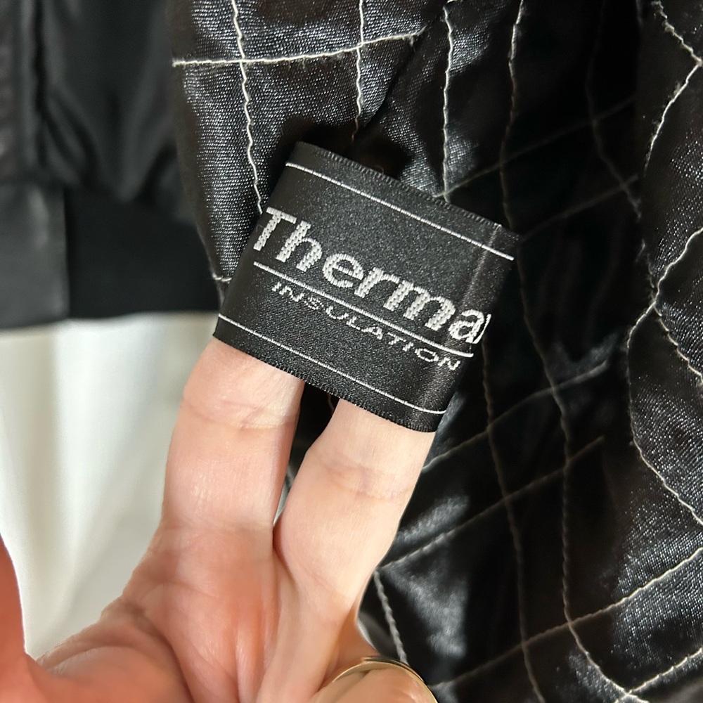 Knoles & Carter Italian lamp skin leather bomber jacket  removable inner liner - Picture 10 of 15